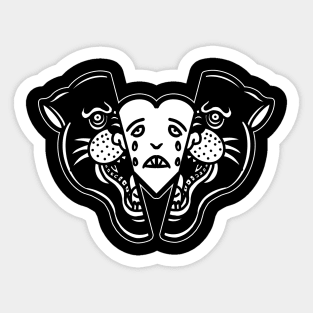 sad panther tattoo Sticker